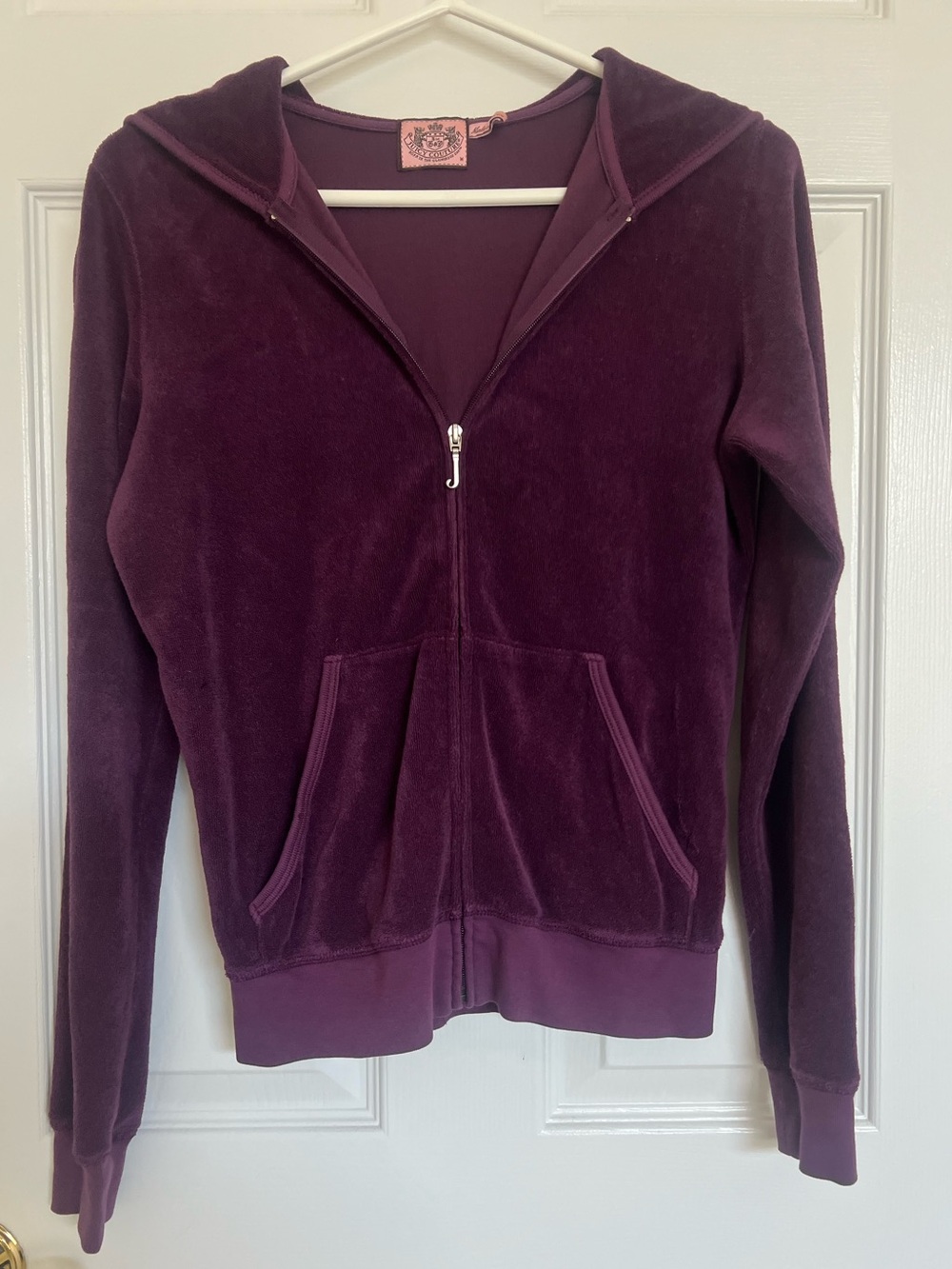 Juicy Couture Plum Terry Cloth Zip up Size Medium